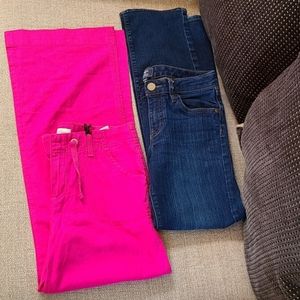 GapKids Straight Leg Jeans & Jessica Simpson Pink Linen Pants Sz 14